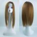 Nature Straight Mixture Snythetic Hair Topper 18" Side Parting Lace Base Clip in Wiglet Full Head Wear Crown Wig (Left Part 27# Dark Blonde) - Buy Online on GoSupps.com