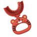 Zceplem U-shaped children's toothbrush U-shaped toothbrush cartoon tiger children's toothbrush |Soft silicone brush head extra soft toothbrush training manual full mouth cleaning