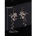Denifery Handmade Flower Chandelier Earrings - Bridal Pearl & Rhinestone Dangle Jewelry for Weddings & Daily Wear - Buy Online on GoSupps.com