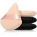 Triangle Makeup Sponge 4 Pcs Cosmetics Face Powder Puff Foundation Soft Triangle Velvet Body Powder Cushion Puff Dry Wet Powder Puff Pads for Loose Powder (Black Nude)