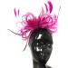 Ladies Wedding Horse Racing Fascinator Headband with Feathers - Fuchsia Hot Pink | One Size | Perfect for Events & Races - Buy Online on GoSupps.com