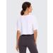 CRZ YOGA Women's Pima Cotton Crop Top Short Sleeve Workout Shirt - White, Medium - Buy Online on GoSupps.com