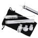 TSHAOUN Shower Enema Douche Kit with 3 Aluminum Shower Nozzle + Velvet Carry Bag + 2 Cleaning Brush Shower Douche Cleansing System Intimate Hygiene Colonic Cleanse Kit for Men and Women (Sliver)