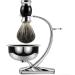 GRUTTI Premium Shaving Brush Set Luxury Razor and Brush Stand Soap Bowl and Badger Hair Shaving Brush Gift Shaving Sets for Men-Crescent Moon Black-01