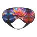 Colored Flower Print Unisex Sleep Eye Mask Soft Comfort Eye Shade Cover for Travel/Yoga/Shift Work Black