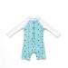 BONVERANO Baby Boys Swimsuit Toddler Bathing Suit Long-Sleeve Zipper One Piece Swimwear with UPF 50+ Sun Protection Pelican 3-6 Months