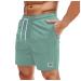 Caxndycing men cord short pants shorts with bags summer casual short pants elastic waist loose beach shorts cord casual shorts fashion casual men short pants mint green m