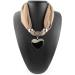GUMEI Ethnic Style Heart Pendant Necklace with Nature Stone & Leopard Pattern Scarf - Buy Online on GoSupps.com
