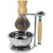 HRTC Men's Bamboo Razor Set - Fashionable Double-Sided Safety Razor & Bowl Holder - Premium Grooming Essentials - Buy Online on GoSupps.com