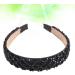 Minkissy Rhinestone Headband Thick Padded Hairband with Beads Sparkle Retro Wide Hair Hoop for Women Girls(Black) - Buy Online on GoSupps.com
