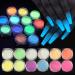 12 Colors Glow in The Dark Powder Luminous Pigment Powder Fluorescent Neon Phosphor Glitter Dust for Gel Polish Nail Art Decoration Resin Craft