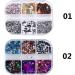 Winter Style Hexagon Irregular Spangles Holographic Black White Colorful Glitter Flakes Nails Sequins(02) Style02 - Buy Online on GoSupps.com