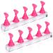 PROUSKY 2 Set Nail Display Stand Fingernail DIY Nail Art Display Nail Tip Practice Holder Magnetic for False Nail Tip Manicure Tool Home and Art Salon Use Magnetic Nail Practice Base (Rose Red)