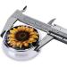Sunflower & American Flag Portable Metal Pill Box | Round Mini 3-Compartment | Travel-Friendly Design | Ideal for Small Pills - Buy Online on GoSupps.com