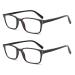 Cojwis reading glasses 2 pack blue light block glasses spring hinge anti -dizzy women and men light glasses (2 black 0.00 multiplier_x) 2 black 0.0 x