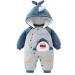 Vine Baby Hooded Romper Boys Girls Cotton Thicken Jumpsuit Outwear Cute Clothes Outfits 3 Months 3 Months Blue