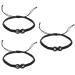PRETYZOOM 3pcs Black and White Heart Bracelet Bracelets for Teen Girls Unisex Friendship Bracelets Couples Rope Braided Bracelets Cord Is Jade Thread Men and Women Wrist Chain Letter