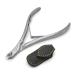 GERMANIKURE Tapered Professional Cuticle Trimmer - 1/2 Half Jaw Nipper - Ethically Made in Germany - FINOX Stainless Steel Sharp Cuticle Remover in Leather Case Manicure Tool r155 5mm 1/2jaw Tapered