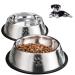 2 Stainless Steel Dog Bowls, Dog Feeding Bowls, Dog Plate Bowls with Rubber Bases, Small, Medium and Large Pet Feeder Bowls and Water Bowls M-19.6oz