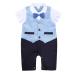 AmzBarley Baby Boys Gentlemans Outfit Suit Kids Long/Short Sleeve Dress Shirt Pants Vest Bowtie Tuxedo Rompers Childs Birthday Evening Holiday Party Blue 098 18-24 Months