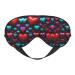 Romantic Reds Heart Print Unisex Sleep Mask Double-Sided Eye Mask Ideal for Sound Sleep and Skin Care Black