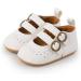 Baby Girls Mary Jane First Walking Shoes | Anti-Slip PU Leather | Infant Shoes 0-6 Months | White - Buy Online on GoSupps.com