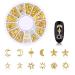 WOKOTO 6 Boxes Gold Metal Nail Studs Kit 3D Nail Art Jewelry Decoration Set with Tweezers and Picker Pencil - Buy Online on GoSupps.com