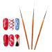 Functional Nail Brush for Dotting 3 Pieces Nail Art Pens Superfine Nail Art Brushes Fine Liner Detailing Brush Drawing Painting Pen Nail Dotting Tool