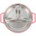 Ser of 2 Stainless Steel Divided Children Food Plate Kids Food Plate Children Dinner Plate Plate for Toddlers Kitchenware Pink - Buy Online on GoSupps.com