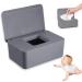 jiuzcare Wet Wipes Dispenser Box Baby Wipes Dispenser Tissue Dispenser with Lid Toilet Tissue Storage Box Reusable Wipe Container for Car Office HOM Grey
