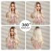 Buy Oefei Pink Highlight Ombre Blonde Long Curly Synthetic Wig - Heat-Resistant Wigs for Women | Perfect for Daily Wear Parties & Cosplay - Buy Online on GoSupps.com