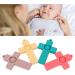 Vgeby Silicone Baby Bite Ring Toys - 4-Part Teething Relief | Safe Calming Chew Toys for Infants - Tactile Training for Wounded Gums - Buy Online on GoSupps.com