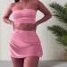 Sexy Heart Shaped Drilling Top for Women with High Waist and Skirt Chewing Gum Machine Costume Pink M - Buy Online on GoSupps.com