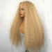 Rainbow Snow Honey Blond Kinky Straight Lace Front Wig - Italian Yaki Synthetic Hair 33x2 15.2 cm Deep Part Perfect for International Shipping - Buy Online on GoSupps.com