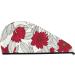 Super Absorbent Red Grey Microfiber Hair Towel Wrap | Leaves & Anemone Flowers | Quick Dry Coral Velvet for Long Curly Thick Hair - Women s Essential - Buy Online on GoSupps.com