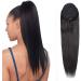 Hair Chignon 8-24 Inch Ponytail Human Hair Extensions Straight Hair with Drawstring Hair Slices Women Black Ponytail Hair Bun Messy Bun Hair Piece (Color : Straight Size : 24 inch) - Buy Online on GoSupps.com