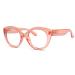 Eyekepper Round Reading Glasses - Oversized Frame Fashion Reading Aid for Women - Pink