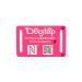DogTap Light Big digital dog brand for medium to large dogs with NFC chip and QR code for contact details and profile made of silicone waterproof flexible 67 x 40 mm pink