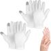 2 Pairs Moisturizing Gloves with Touch Screen 100% Cotton Over Night Bedtime White Cosmetic Inspection Premium Quality Eczema for Dry Sensitive Irritated Skin Spa Therapy Secure