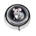 Mouse in The Holeround Pill Box 3 Compartment Round Pill Box Organizer &Portable Travel Pill Box for Traveling.