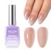 Gellen 18ml Rubber Base Nail Gel Soak off UV LED Base Coat Bare Brown Color Gel Nail Polish No Wipe Strengthener Builder Gel Long Lasting Shine & Repair Base Coat Bare Brown With Glitter