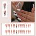 Maggidea Long Acrylic Stick on Nails - 24pcs Coffin Shaped Ballet French Design Fake Nails for Women/Girls - Butterfly Nail Tips - Buy Online on GoSupps.com