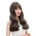 BGHJUE Wig female long curly hair big wave fluffy natural air bangs egg roll head full headgear medium long hair