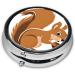 Cartoon Squirrel Round Pill Box - 3 Compartment Mini Decorative Travel Organizer for Medicine & Vitamins - Buy Online on GoSupps.com