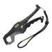 Booms Fishing G05 Fish Lip Gripper Saltwater, 9.4" Plastic Catfish Grippers Pliers, Fish Grabber Tool with Lanyard, Fish Grips for Kayak Fishing Accessories, Great Fish Holder for Caught Fish Black