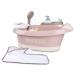 Smoby - Baby Nurse - Balneotherapy Bathtub - for Babies and Dolls - Water Jets and Bubbles - LED Lights - 220368 - Pink