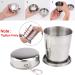 3PCS Stainless Steel Collapsible Travel Cups with Lids - 2.5 oz, 4.7 oz, 8.2 oz - Portable Reusable Drinking Mugs for Camping, Survival, Hiking, and Picnics - Buy Online on GoSupps.com