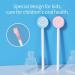 Kids Tongue Cleaning Brush - Cute Lollipop Shape, Toddler Tongue Scraper (2 Pack) - Pink & Sky Blue - Buy Online on GoSupps.com