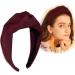 Minkissy Wide Knotted Headband Twist Turban Hairband Solid Cross Turban Hairhoop for Yoga Sport or Daily Wear (Claret) - Buy Online on GoSupps.com