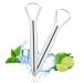 Acwoo tongue cleaner stainless steel 2 pieces of tongue scrap tung skraper with handles for adults oral care tongue scraper probad for bad breath tongue brush heals bad breath (silver)
